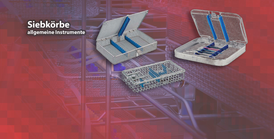 Sterilcontainer und Siebkörbe Sterilcontainer und Siebkörbe